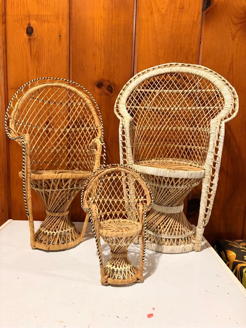 ✨ VINTAGE BOHO CHIC MINI PEACOCK CHAIR SET ✨